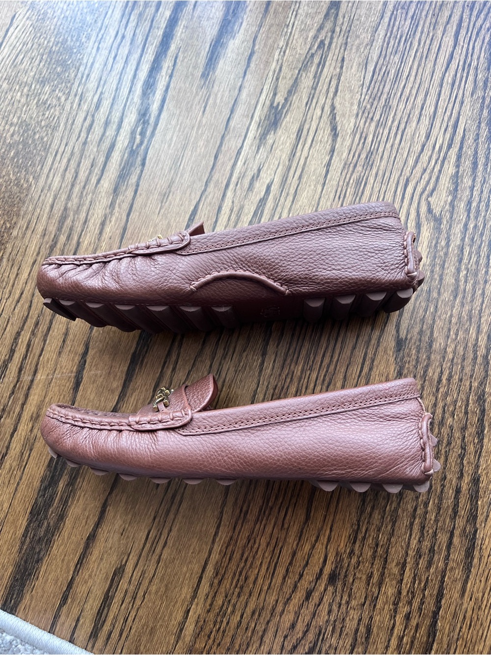 COACH Crosby Driver Brown Pebbled Leather Loafers - Picture 4 of 10